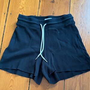 Mate The Label Women’s Black Waffle Knit Lounge Shorts Organic Cotton XS